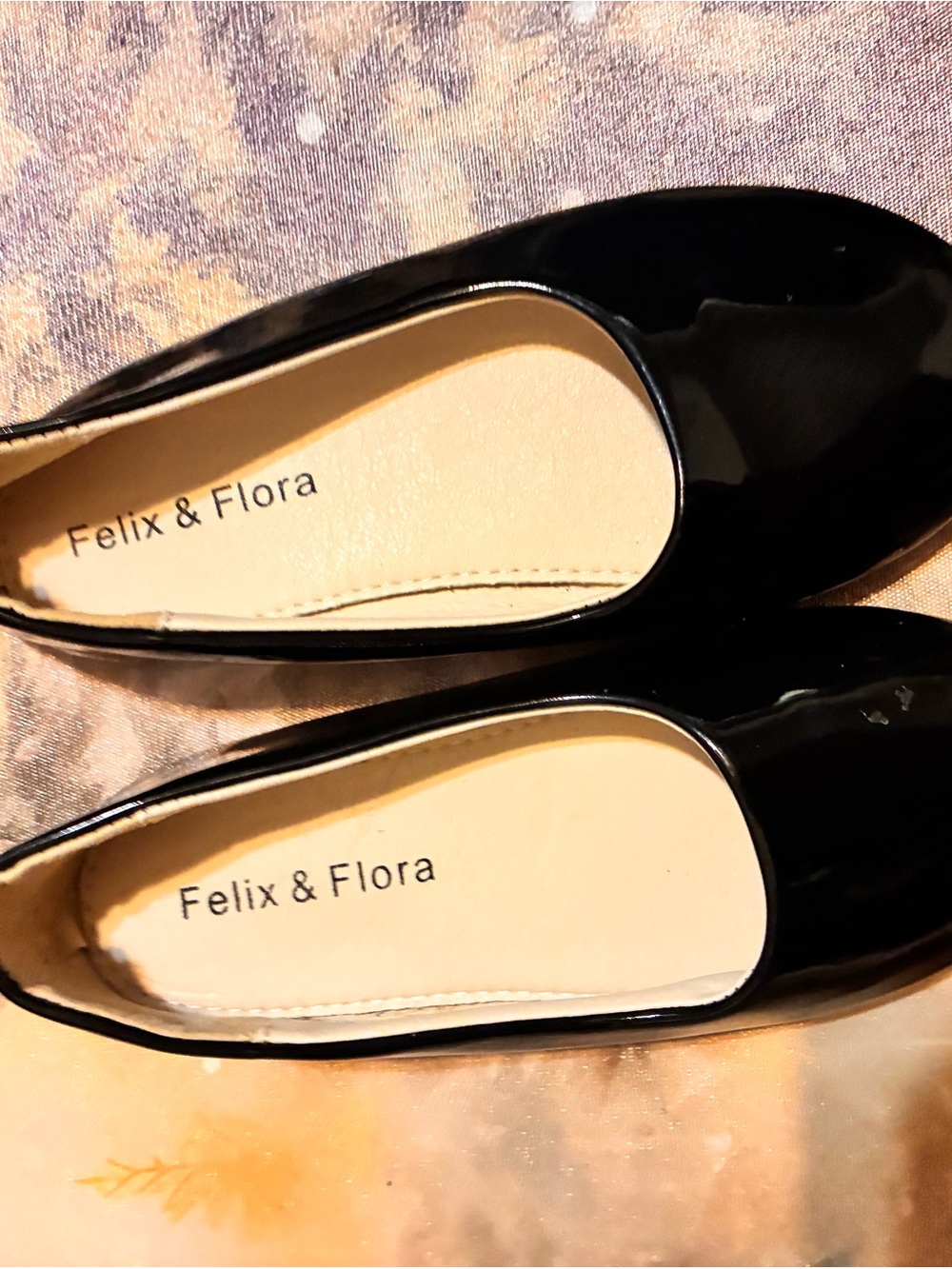 Felix and Flora Black Patent Ballet Flats US 12